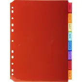 Exacompta 10x Tabbladen in Doorzichtige PP met neutrale tabs in etikethouder - 8 tabs - A4 - Geassorteerd - 3908E