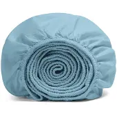 Yumeko Kinderhoeslaken Gewassen Percal Katoen 60x120 Blauw - Eco, Bio & Fairtrade
