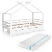 VitaliSpa Luni Huisbed – 200 x 90 cm met laden en matras Wit