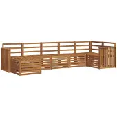 vidaXL Buiten bank set 7 st Naturel