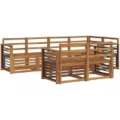 vidaXL Buiten bank set 7 st Naturel Polyester