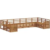 vidaXL Buiten bank set 10 st Naturel