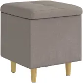 vidaXL Ottoman met opslag Taupe 40 x 40 x 45 cm Stof