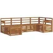 vidaXL Buiten bank set 6 st Naturel Polyester