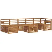 vidaXL Buiten bank set 8 st Naturel