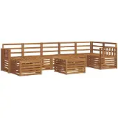 vidaXL Buiten bank set 8 st Naturel