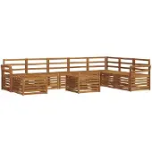 vidaXL Buiten bank set 9 st Naturel