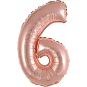 Amscan Folieballon Cijfer 6 35 Cm Roze