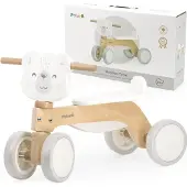 Polar B Houten Loopfiets IJsbeer – Houten Driewieler voor Baby’s (12+ mnd) – Stevige Fiets met Veiligheidssturing
