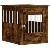 vidaXL Hondenkennel in meubelstijl, gerookt eikenhout, 64,5 x 80 x 71 cm, houtvezel