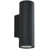 LINDBY Wandlamp Joffrey, dimbaar, zwart, Woon-/ Eetkamer, Aluminium, Modern, wandlamp