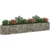 vidaXL Gabion plantenbak verhoogd 330x50x50 cm gegalvaniseerd ijzer