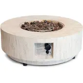 Happy Cocooning vuurtafel Estate rond 76 cm rond travertin