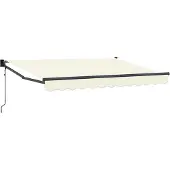 vidaXL Uitschuifbare zonnescherm, crème, 3,5 x 2 meter, polyester en metaal