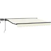 vidaXL Handbediende luifel met LED's Crème en Antraciet 3,5 x 2 m