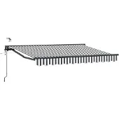 vidaXL - Elektrisch - Uitschuifbare - Zonneluifel - Antraciet - en - Wit - 3 - x - 2,5 - m