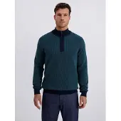 Pierre Cardin Trui turquoise / donkerblauw