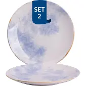 James Cooke Clouded Charm 21 cm Blauw Wit Stoneware 2 stuks