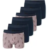 Schiesser Boxershorts ' 95/5 ' donkerblauw / bruin gemêleerd