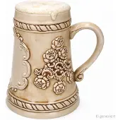 MamboCat Ruhpolding-kruik met bord 0,5 liter beige-bruin keramiek