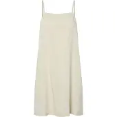 Pieces Pcpia Bandjes Linnenmix Midi-jurk Dames Beige XL