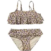 Salted Stories crop bikini met ruches wit Meisjes Polyester All over print - maat 122/128 - glitter