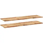 vidaXL Wandschappen 2 st zwevend olieafwerking 160x40x2 cm acaciahout