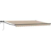 vidaXL Handbediende luifel met LED's Beige en Antraciet 4,5 × 3 m