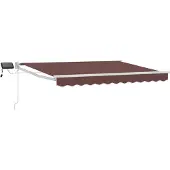 vidaXL Handbediende luifel met LED's Bruin en wit 2,5 x 2 m