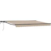 vidaXL Handbediende luifel met LED's Beige en Antraciet 4 × 3,5 m