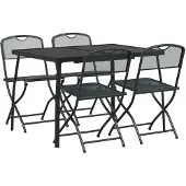 vidaXL Tuinmeubels set, 5 stuks, antraciet, ijzer en staal