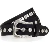 B.belt Ravena Studded Belt Leer schwarz 90 cm