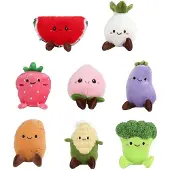 VAN MANEN pluche groente en fruit knuffel speelgoed 12-14cm verrassing.