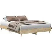 vidaXL Bedframe Sonoma 152 x 203 cm Bewerkt hout