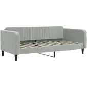 vidaXL Slaapbank 100x190 cm fluweel lichtgrijs
