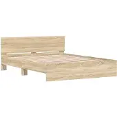 vidaXL Bedframe met Hoofdbord Sonoma 152 x 203 cm Bewerkt hout