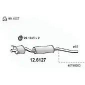 ASSO 12.6127 Uitlaat middendemper