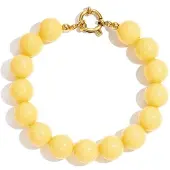 Yehwang Beady Babe Armband | RVS & Resin | Geel | Kralen armband | 12mm kralen | Beste cadeau voor haar
