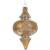 Clayre & Eef Kerstbal Overig Ø 7x13 cm Goudkleurig Glas Kerstballen