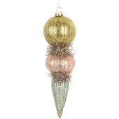 Clayre & Eef Kerstbal Overig Ø 6x18 cm Groen Glas Kerstballen