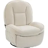 HOMCOM Relaxfauteuil, gestoffeerde tv-stoel met ligfunctie, diepe zitdiepte
