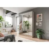 Furnilux Moderne Garderobekast Kasjmier - Spiegelkast Met Ruime Opslag - 122x193x34 cm