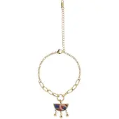 Usha Armband blauw / goud / rood
