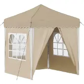 vidaXL Pop-up Feesttent 195 x 195 x 245 cm Crèmekleurig Oxford Stof