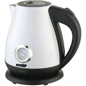 Elit Retro Waterkoker 1,7L wit- 2200W- met thermometer- vintage design- RVS- snel en stijlvol.