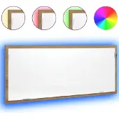 vidaXL Badkamerspiegel LED 100x8,5x37 cm bewerkt hout artisanaal eiken