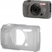 JJC Siliconen hoes - - Olympus Tough TG-7 - grijs/transparant - licht 20 g - bescherming tegen vuil en schokken