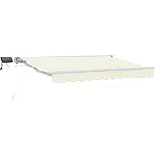 vidaXL Handbediende luifel met LED's Crème en Wit 2,5 x 2 m
