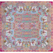 Roeckl sjaal Elephant Parade Silk 140x140 Multi Ciel kleurrijke