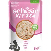Schesir 20x Kattenvoer Kitten 3-12 Kip In Gelei 85 Gr